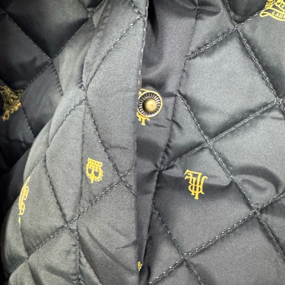 Lauren Ralph Lauren Sherpa Collar Black Diamond Quilted Jacket Size Pet Medium - Picture 6 of 11